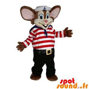 Brown Mouse Mascot Dressed...