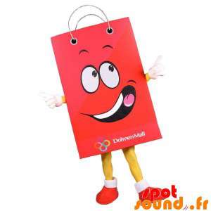 Kæmpe papirpose maskot. Rød indkøbspose - Spotsound maskot