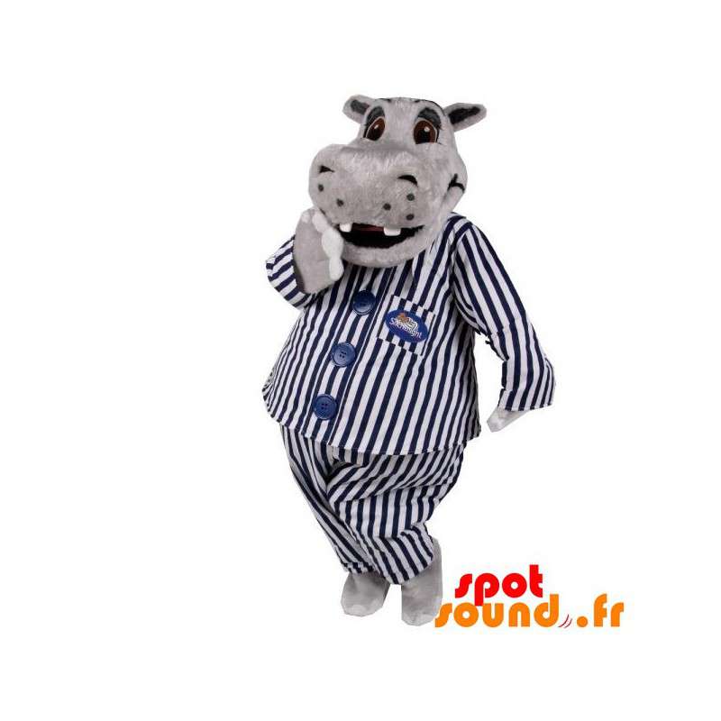 Mascot pijamas hipopótamo gris. pijama de la mascota en Hipopótamo de mascotas Cambio de Sin cambio Tamaño L cm) Croquis antes de fabricar (2D) No ¿Con la ropa? (si está