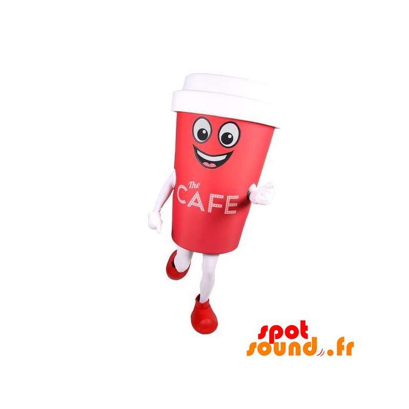 Maskot röd kopp kaffe. Kaffemaskot - Spotsound maskot