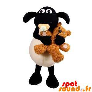 Black And White Lamb Mascot...