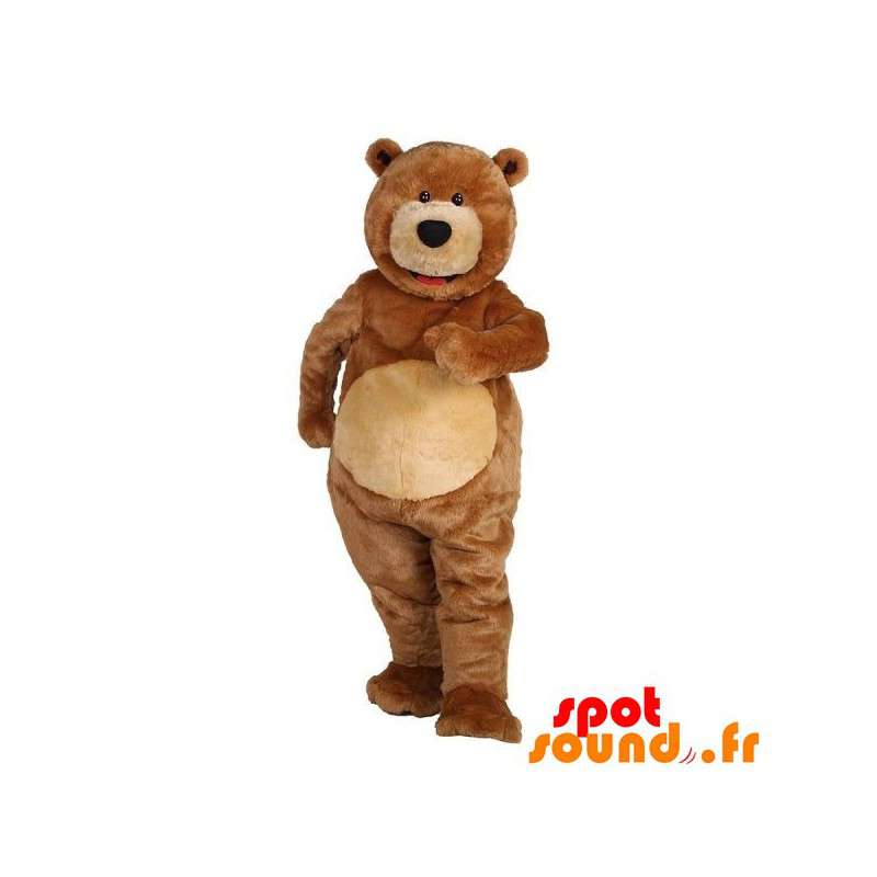 Stor brun nallebjörnmaskot. Brun nallebjörn - Spotsound maskot