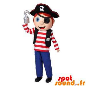 Pojkemaskot i piratkläder. Piratmaskot - Spotsound maskot