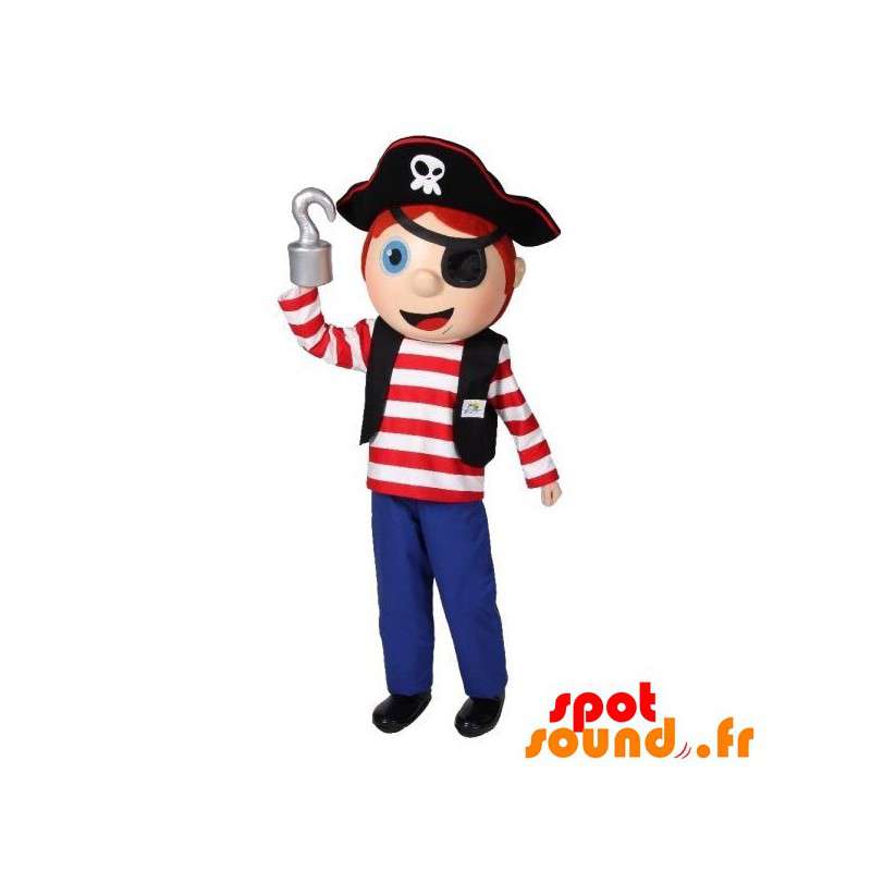 Pojkemaskot i piratkläder. Piratmaskot - Spotsound maskot