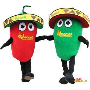 2 mascotes, pimenta verde e...