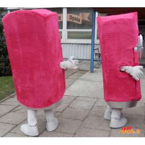 2 maskotar för kylskåp, rosa dispenser, söta och roliga -
