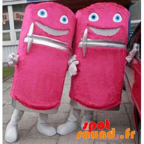2 maskotar för kylskåp, rosa dispenser, söta och roliga -