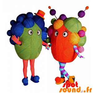 2 Mascots Of Colored Wool...