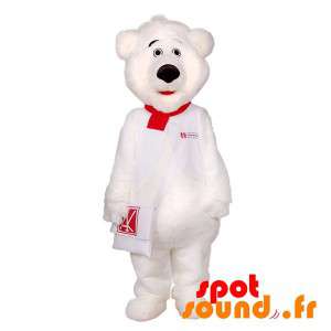 White Teddy Mascot With A...