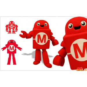 Mascot Red And White Robot....