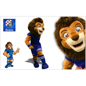 Brown Lion Mascot Holding...