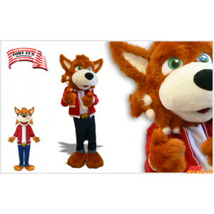 Wolf Mascot, Brown Dog With...