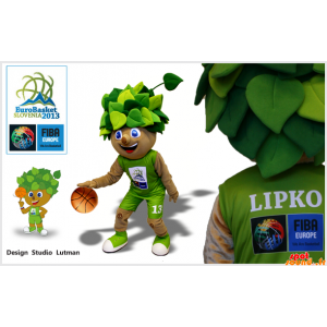 Træmaskot, busk i basketballtøj - Spotsound maskot