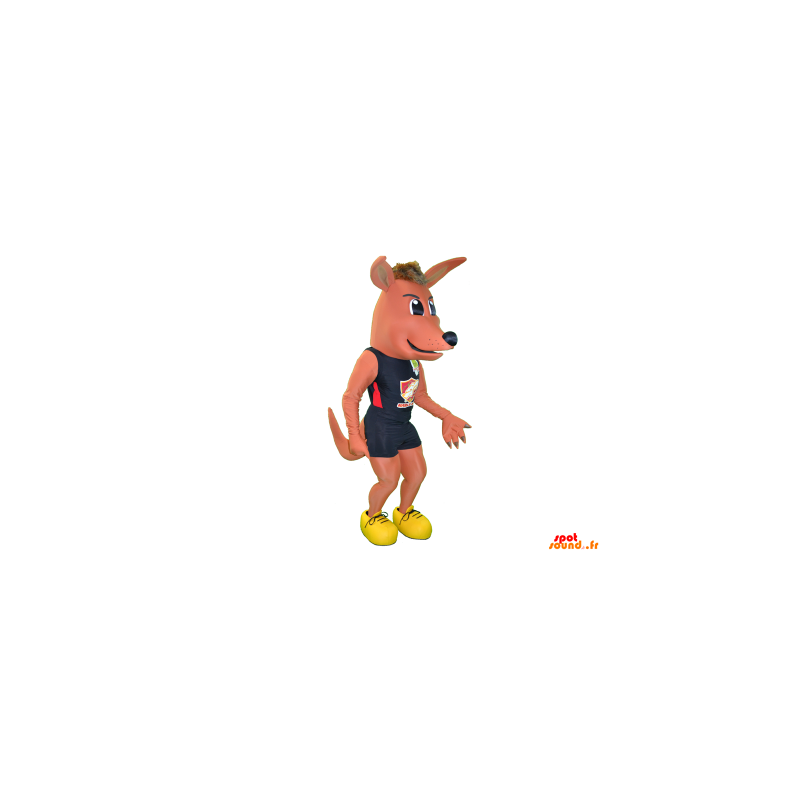 Lyserød hundemaskot i sportsdragt - Spotsound maskot
