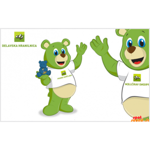 Green Teddy Mascot With...