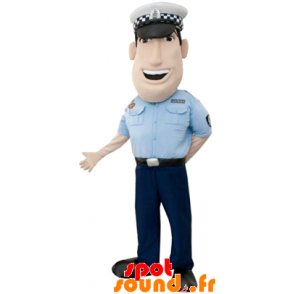 Muskuløs politimand maskot. Mand i politiuniform - Spotsound