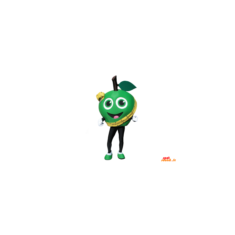 Meget smilende grøn æble maskot. Kæmpe grønt æble - Spotsound