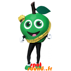 Meget smilende grøn æble maskot. Kæmpe grønt æble - Spotsound