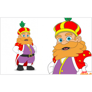 Maskot rød konge, fyldig og overskæg. King kostume - Spotsound