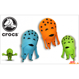 3 Crocs maskotter til sko. Farverige sko - Spotsound maskot