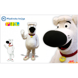 Hvid og sort hundemaskot. Doggie kostume - Spotsound maskot