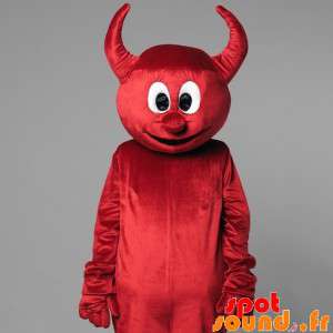 Mascot diabo vermelho com...