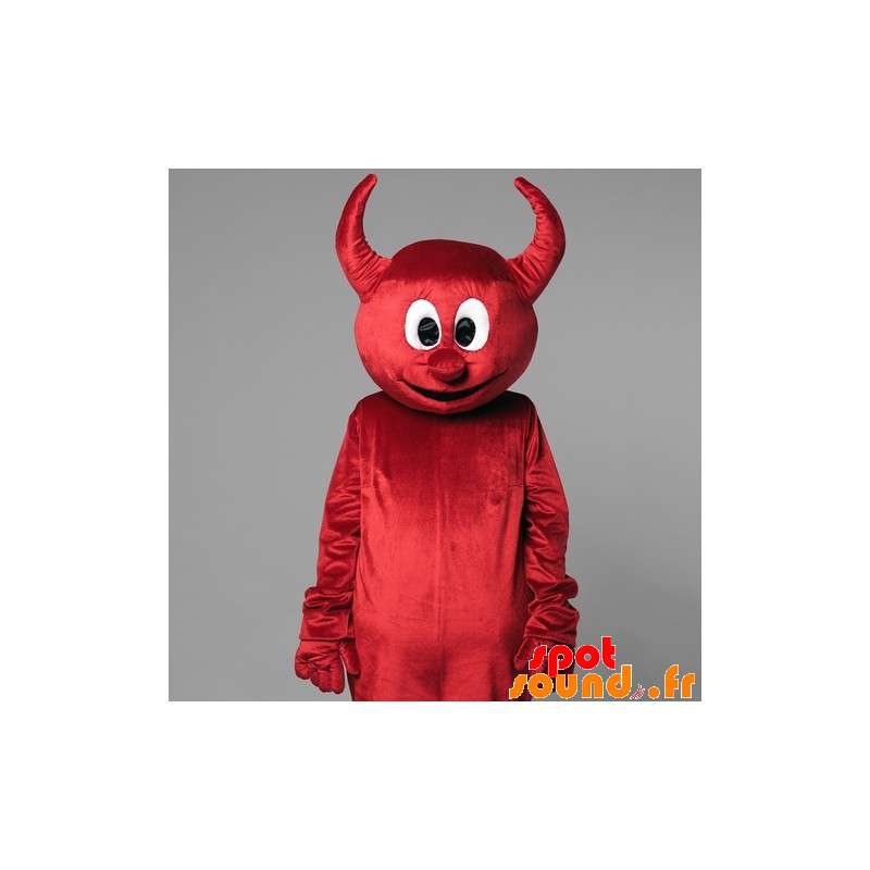 Rød djævel maskot med horn. Imp maskot - Spotsound maskot