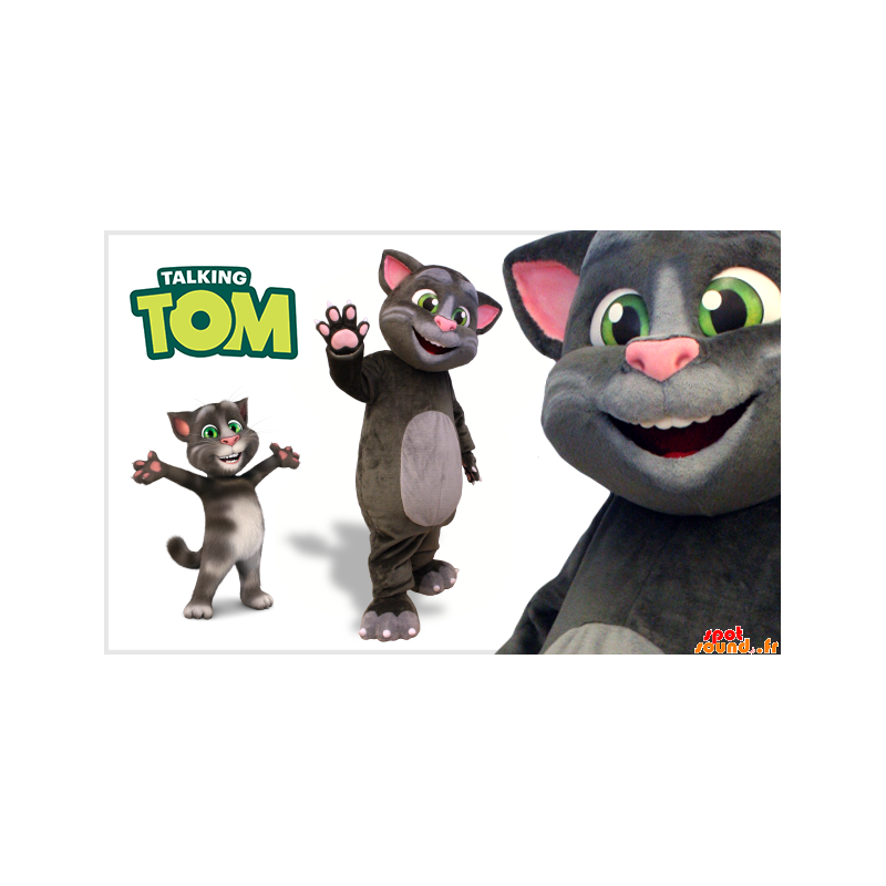 Cinza e rosa mascote gato. Mascot Talking Tom em Mascotes gato Mudança de  cor Sem mudança Cortar L (180-190 Cm) Esboço antes da fabricação (2D) Não  Com as roupas? (se presente na