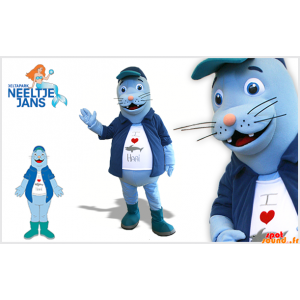 Mascot blau Seelöwe mit...