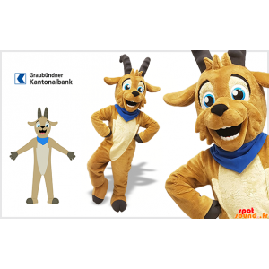 Ziege Maskottchen, braune...