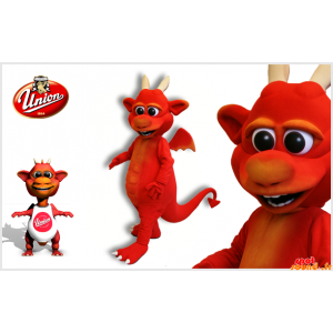 Djævelens maskot, rød imp med horn - Spotsound maskot