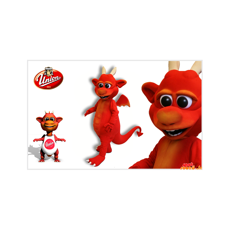 Djævelens maskot, rød imp med horn - Spotsound maskot