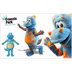 Blue Dinosaur Mascot With...