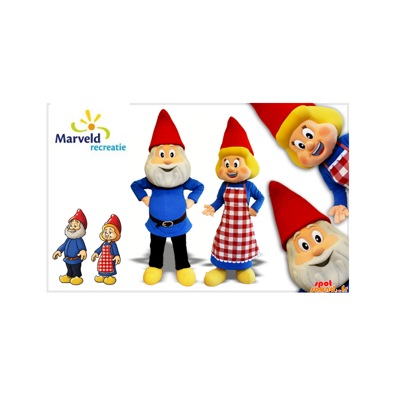 Mascotes duende, duendes coloridos. Pacote de 4