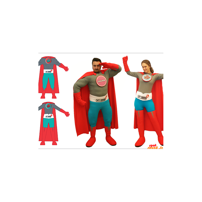 Acquista 2 costume supereroi, un uomo e una donna in Mascotte del supereroe  Cambio di colore Nessun cambiamento Formato L (180-190 Cm) Schizzo prima  della produzione (2D) No Con i vestiti? (se