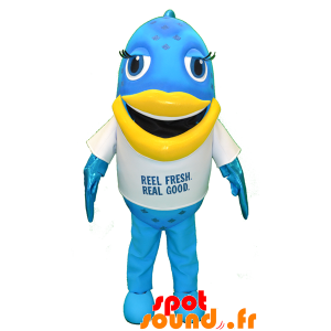 Mascot big fun vis, blauw...