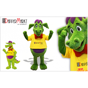 Mascotte drago verde e...