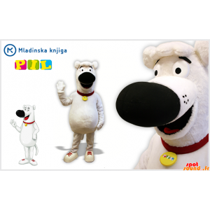 White Dog Mascot And Black,...