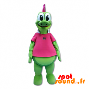 Mascotte de crocodile vert, de dinosaure géant