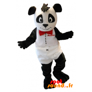Mascot White And Black Bear. Auchan Panda Mascot - MASFR034213 - Mascot of pandas