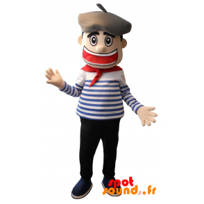 Maskosmand, sømand med en baret - Spotsound maskot