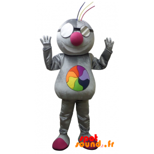 Taupe Gray Mascot With Rainbow Sky - MASFR034230 - mascotte