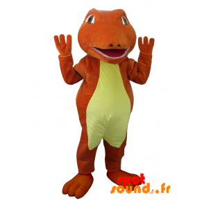 Mascot Red And Yellow Crocodile. Dinosaur Mascot - MASFR034237 - Mascots Crocodile