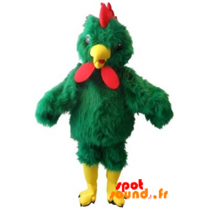 Mascotte de poule verte, d'oiseau vert très poilu - MASFR034241 - Mascotte de Poules - Coqs - Poulets