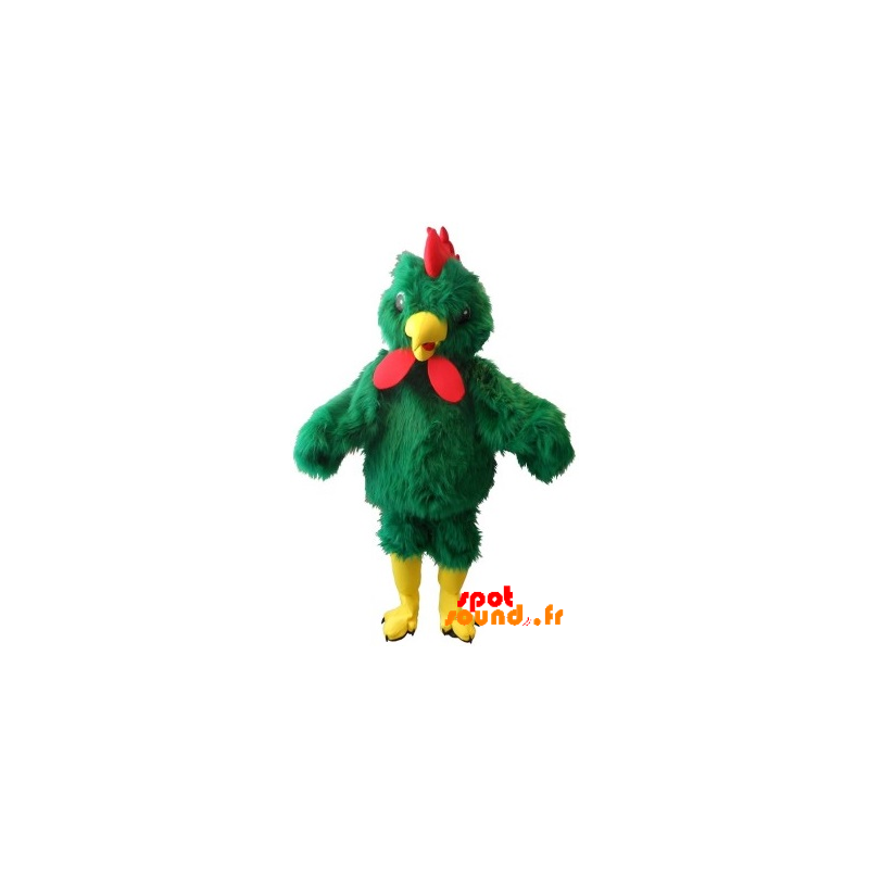 Mascotte de poule verte, d'oiseau vert très poilu - MASFR034241 - Mascotte de Poules - Coqs - Poulets
