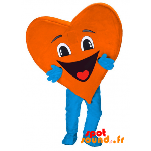 Maskot i form af et hjerte, meget smilende. Hjerte maskot -