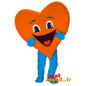 Mascotte en forme de cœur, très souriant. Mascotte de cœur - MASFR034251 - Mascottes de coeur