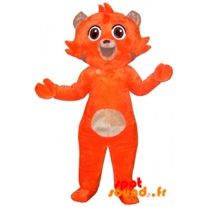 Orange och beige kattmaskot, mjuk och söt - Spotsound maskot