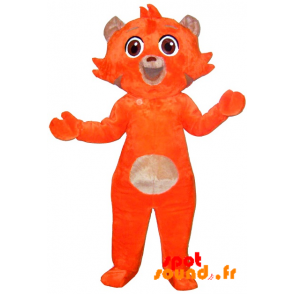 Orange og beige kattemaskot, blød og sød - Spotsound maskot