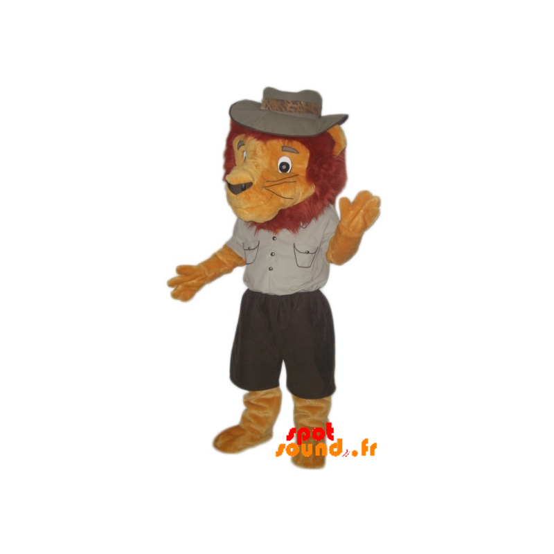 Lion Mascot Dressed In Explorer Outfit - MASFR034280 - Lion mascots